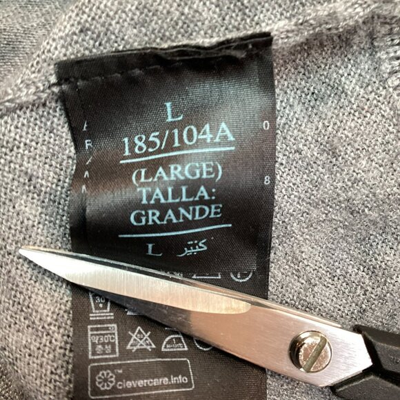 Allsaints Merino Wool Crewneck Sweater Mens Large Gray RWS Certified - Picture 8 of 12